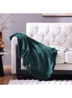 اشتري Ss24 Kosmo Blanket Lightweight Blanket for Living Room Bedroom Bed Couch Chair Sofa Suitable for All Season Green 130X240Cm في الامارات