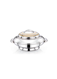 Buy Yaris Hotpot 2500ml Capacity - Unique Locking Lid - High Quality Stainless Steel - Gold Etching & Silver in UAE