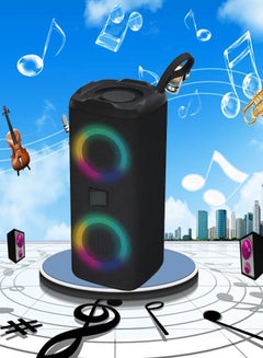 Buy Wireless Bluetooth Speaker Player Portable Speaker With RGB Lighting High Power Heavy Subwoofer Waterproof HIFI Sound Quality (Black) in Saudi Arabia