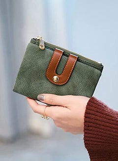 اشتري Wallet for Women Womens Rfid Blocking Small Compact Bifold Luxury Genuine Leather Pocket Wallet Ladies Mini Purse with ID Window, Green Edition في السعودية