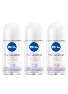 Buy Pack Of 3 Fresh Sensation 72H Protection Antiperspirant Roll on for women 50 ml in Saudi Arabia