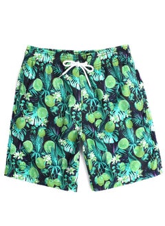 Buy Sports Loose Breathable Swimming Printing Shorts Green in UAE