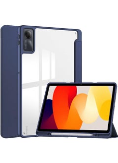 Buy Case for Xiaomi Redmi Pad SE 11.0 Inch Released 2023 Smart Slim Folio Stand Auto Sleep/Wake Cover with Pencil Slot Clear Transparent Back Shell in UAE