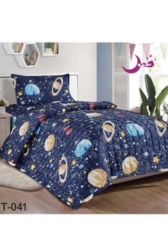 Buy Comforter set with children's drawings, 3 pieces, compressed quilt, size 160*210 cm in Saudi Arabia