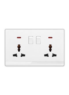 اشتري Double Universal Socket 13A with Switch and Indicating Light - 6x3" White/Ivory Finish في الامارات