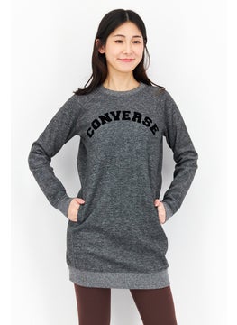 Buy Women Sportswear fit Brand Logo Training Sweatshirts, Black in Saudi Arabia