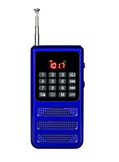 اشتري راديو Walkman صغير محمول مزود بتقنية البلوتوث وجيب FM مع مسجل صوت وبطاقة SD ومشغل MP3 قابل لإعادة الشحن باللون الأزرق في الامارات