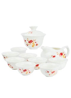 Buy Microwave Safe Heat Resistant Porcelain Gaiwan Tea Set in UAE