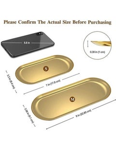 Buy 2 Pack Stainless Steel Towel Tray Holds Candles Bathroom Soap Dish Tea Tray in Saudi Arabia