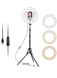 Buy 10 inch Ring Light with Tripod Stand and Phone Holder Beauty Ring light for YouTube Tik Tok/Photography Compatible with Cell Phone in UAE