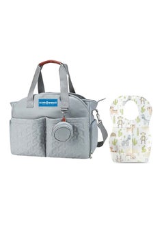 Buy 36 Pieces Star Babies Disposable Bibs With Diaper Bag Caddy New - Grey in UAE