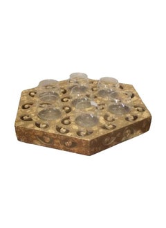 Buy graved tea cup tray golden color in Egypt