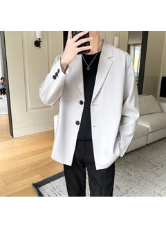 Buy Casual Slim Mens Blazer Autumn Fashion Light gray in UAE