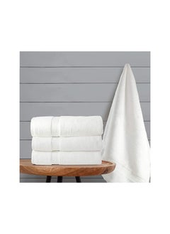 Buy Comfy Pack Of 4 -70 X 140 Cm Highly Absorbent Combed Cotton Hotel Quality Towel Set White in UAE