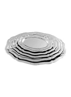 Buy Younesteel 5 Piece Stainless Steel Serving Tray Set in Egypt