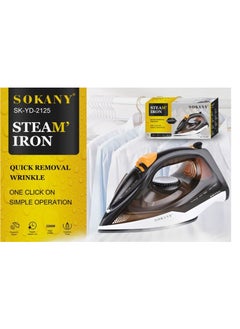 Buy Sokany 2200W Steam Iron with 420ml Water Tank with Removable Soleplate for Quick Ironing and Straightening from Creases Ceramic soleplate. .Steam control Anti-limescale Anti-drip feature prevents water leakage at any temperature setting to avoid unwanted dripping. Non-slip handle for easy operation and a comfortable grip, and the soleplate can remain on the iron Anti-limescale and self-cleaning systems keep the iron free of calcium (SK_YD_2125 in Egypt