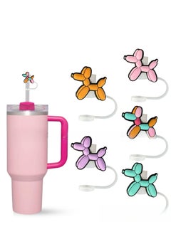 Buy 5Stanley straw caps, reusable dustproof silicone straw caps suitable for Stanley cups in UAE