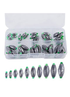 Buy 40pcs Fishing Lead Sinker Split Shot Weights -10 Sizes Tackle Kit with Portable Box for Easy Storage and Organization in UAE