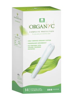 Buy Organyc Complete Protection Feminine Care Organic Cotton Internal Tampons with Cardboard Applicator Super 14 Pieces in Saudi Arabia