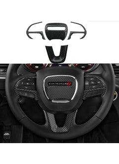 Buy Carbon Fiber Steering Wheel Trim Steering Wheel Cover Black Steering Wheel Cover Accessories for Dodge Charger Challenger 2015-2023, Dodge Durango 2014-2023, Jeep Grand Cherokee Srt8 2014-2023 in Saudi Arabia