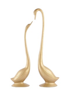 Buy VOIDROP Couples Handmade Swan-Swan Figurine Sculpture Bird-Resin Swan-Showpiece Figurines Loving Birds for Home and Office King Size (Gold) in UAE