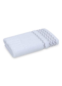 Buy Chevron Lurex Hand Towel, Ivory & Silver - 500 GSM, 80x50 cm in UAE