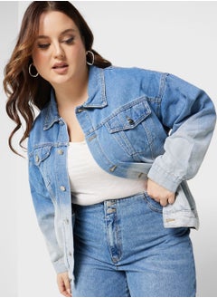 Buy Gradient Detail Denim Jacket in UAE