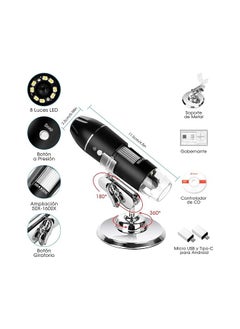 Buy Mega Pixels1600X 8 LED Digital Microscope USB and Micro USB in Egypt