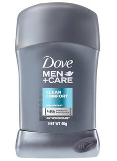 اشتري Dove Men+Care Clean Comfort Antiperspirant Stick, 48 Hour Powerful Protection, 40g في الامارات