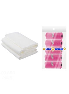 Buy Combo Pack Scented Bag Pack Of 5 With Dispsoable Towel Pack Of 3   Pink in UAE