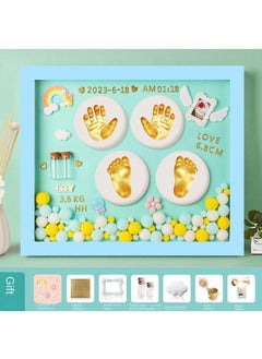 اشتري Newborn Baby Baby One Year Old Commemorative Full Moon Gift Handprint Inkpad Photo Frame في الامارات