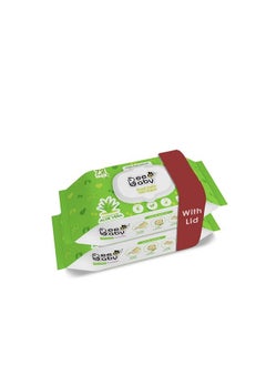 Buy Fresh Baby Wet Wipes With Plastic Lid Contains Aloe Vera Vitamin E & Anti Bacterial Ingredients. Ideal For Cleaning & Moisturising Newborn. 2 Pack Of 72 Wipes in UAE