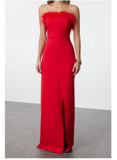 Buy Red Bodyconed Woven Evening Dress TPRSS22AE0095 in Egypt