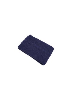 Buy Jordan 100% Cotton Knitted Throw Dark Blue 130X170 Cm in Saudi Arabia