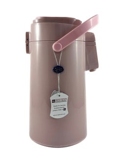 اشتري Tea & Coffee Vacuum Flask With Pump, Insulated Double Wall Glass, 2.2 Litre Capacity, Pink في الامارات