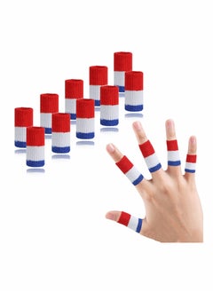 اشتري Finger Sleeves 10PCS Thumb Splint Brace for Triggger Finger Support Breathable Elastic Finger Tape, Compression Pression Protector for Reliving Pain Compression Aid for Sports Red White في السعودية