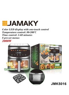 Buy Digital air fryer with Italian technology, 2000 watts, 10 liter capacity, from Jamaky JMK 5016, Italian for home and kitchen use in Egypt