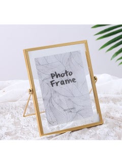 Buy Metal Floating Picture Frame Tabletop Photo Frame With Bracket,,DIY Clear Glass Photo Frames Ornament,6.8x8.8inch in UAE