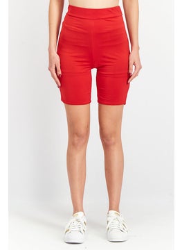 اشتري Women Solid Pull On Shorts, Red في السعودية