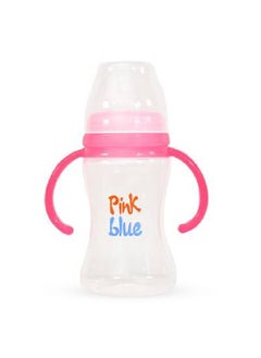 Buy Pink Blue baby bottle 240ml with hand - pink in Egypt