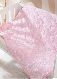 Buy Baby Blanket printed Glow unicorn size110*90cm pink in Egypt