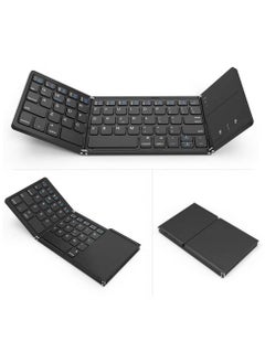 Buy 3 in 1 Bluetooth Foldable Keyboard Slim And Compact Energy-Saving Wireless Keyboard With Touchpad in UAE