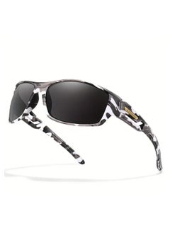 Buy Camouflage White Military Style Sunglass for Men and Women, UV400 Polarized Outdoor Sunglasses for Cycling, Fishing, Hunting, Running, Offroad Driving in Saudi Arabia