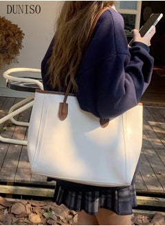 Buy Women's Shoulder Tote Bag Faux Leather Handbag for Women Large Capacity Messenger Fashionable Travel Shoulder Bag for Ladies Girls College Students in Saudi Arabia