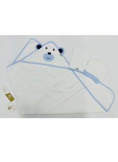 Buy Baby towel with hat and loofah (white boys) in Egypt