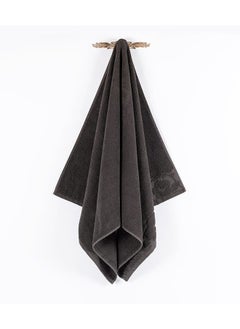 اشتري Flower Bath Towel, Charcoal Grey - 480 GSM, 140x70 cm في الامارات