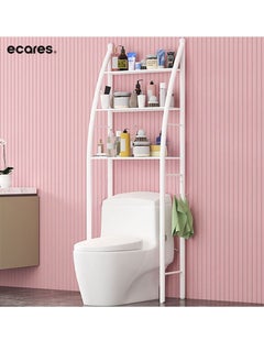 Buy ECARES® Over the Toilet Storage Rack, 3 Tier, Bathroom Organizer, Commode Shelving Organizer, Freestanding Shelf, Space Saver, Heavy Duty, Sturdy, Anti Tilt, for Toilet, Laundry, Restroom, White. in UAE