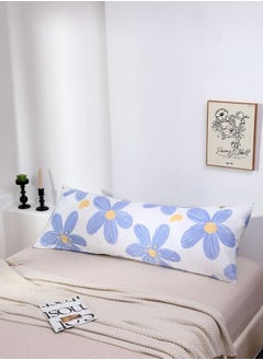 Buy 1 Piece Long Body Pillow Case, Blue Floral Design. in UAE