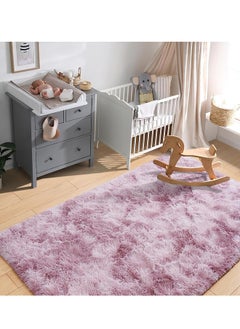 اشتري Area Rug Tie Dyed Indoor Ultra Soft Plush Rugs For Living Room Non Skid Modern Nursery Faux Fur Rugs For Kids Room Home Decor في السعودية