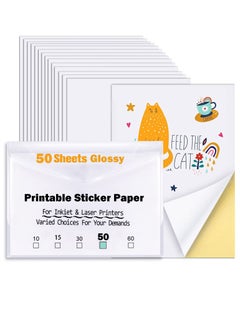 Buy 50 Sheets Of Self-Adhesive Printing Paper, Printing Stickers, A4 Glossy in Saudi Arabia